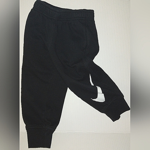 EUC Unisex NIKE Black warm Jogger pants with Large White Swoosh detail - Picture 3 of 12